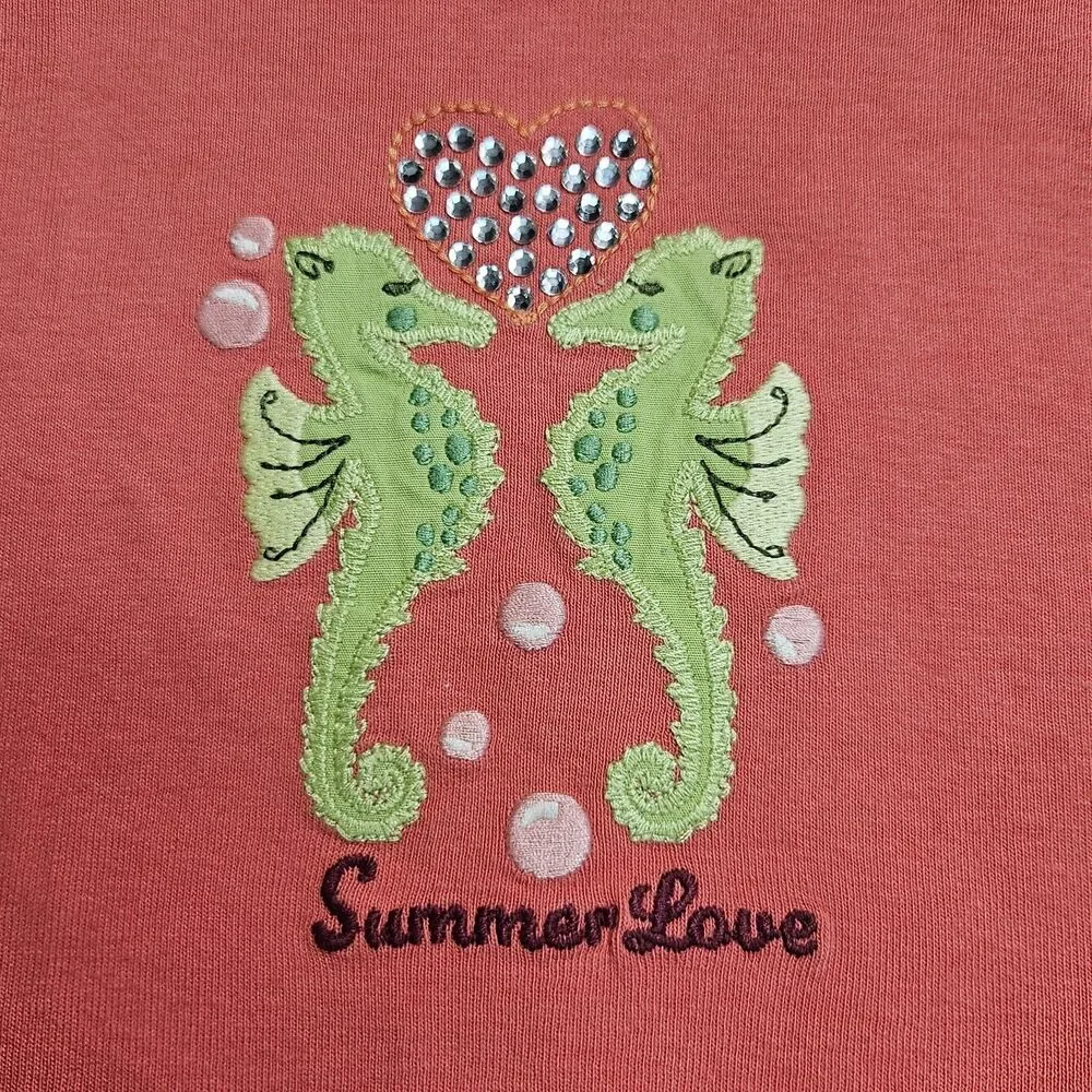 Vintage Gymboree Top Girls Size 5 Coral Reef Seahorse Shirt Cap Sleeve NWT